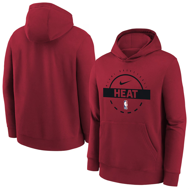 Men's Miami Heat Wine 2025/26 Practice Club Pullover Hoodie